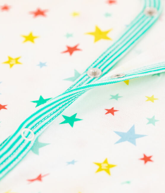 Babies' Colourful Stars Sleepsuit MARSHMALLOW white/MULTICO white