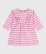 Babies' long-sleeved stripy cotton dress