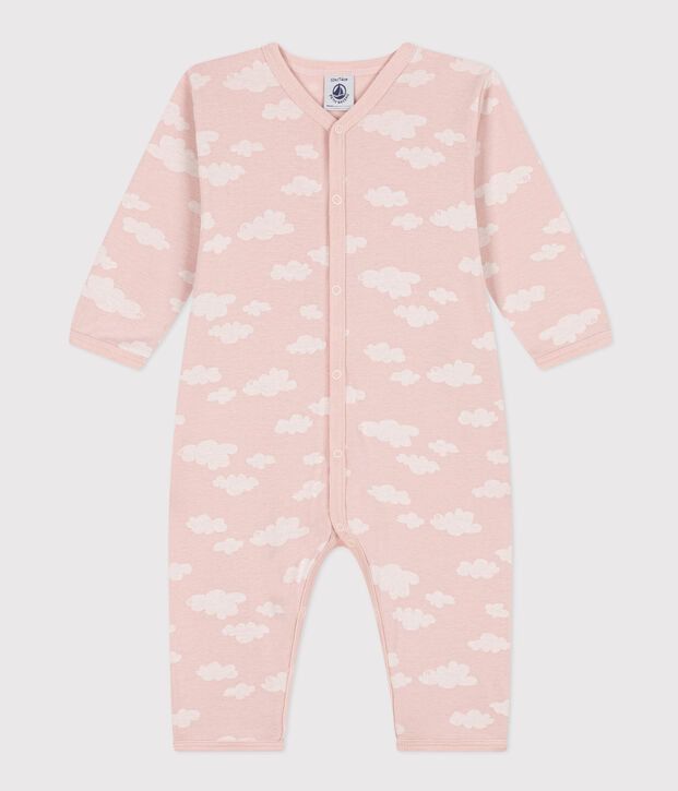 Babies' Patterned Footless Cotton Pyjamas pink/white