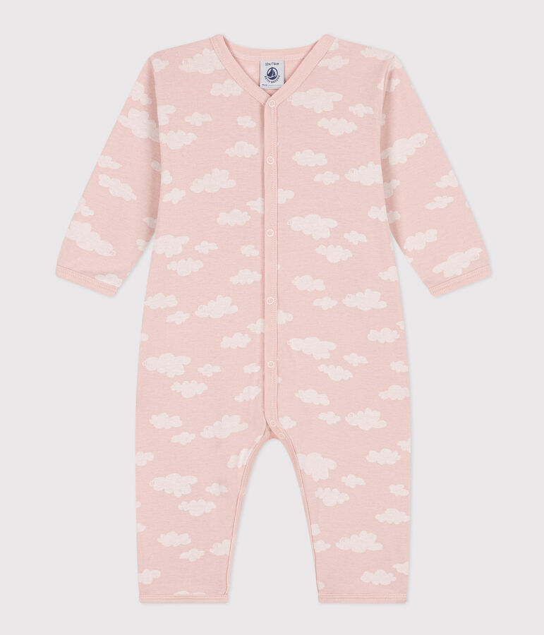 Babies' Patterned Footless Cotton Pyjamas pink/white