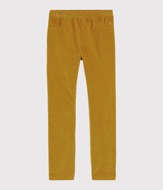 Girls' Velvet Trousers TOPAZE yellow