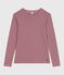 Women's Iconic long-sleeved cotton T-shirt AMARANTE red/MARSHMALLOW
