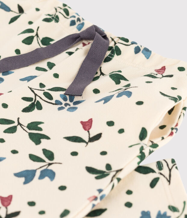 Babies' Print Fleece Trousers Ecru/multicolor