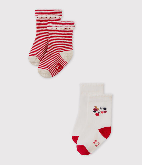 Set of 2 pairs of baby girl's socks variante 2