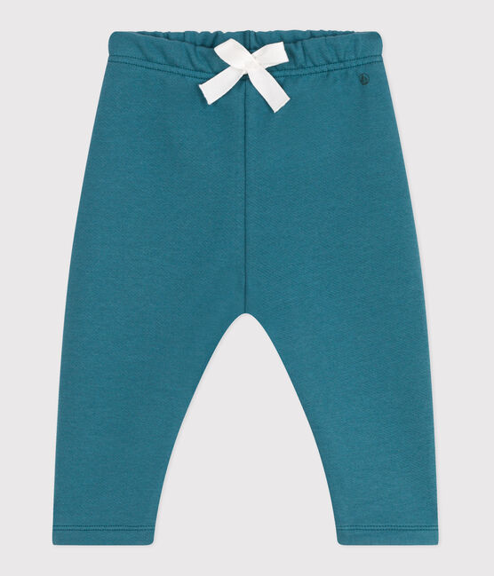 Babies' jogging bottoms in plain cotton DRAGONFLY green