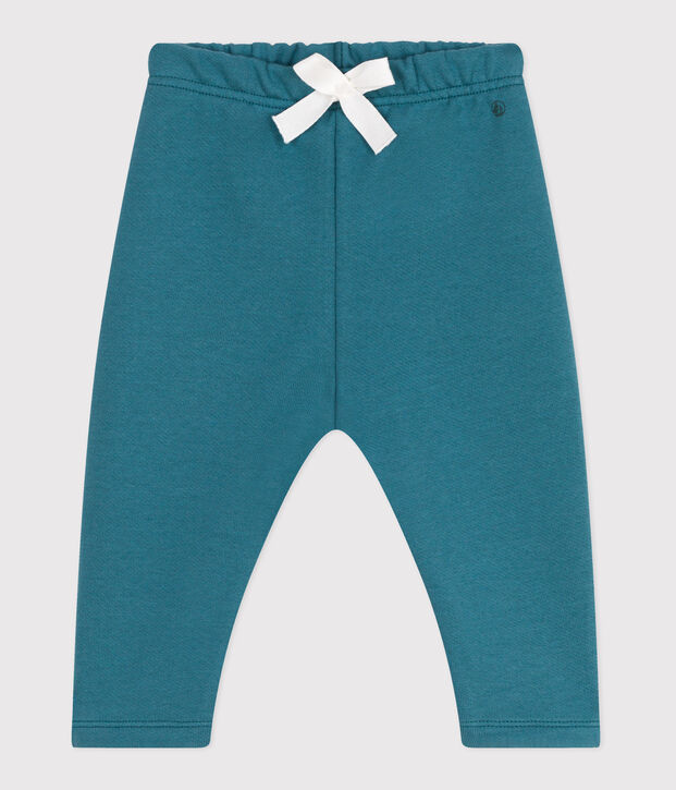 Babies' jogging bottoms in plain cotton green
