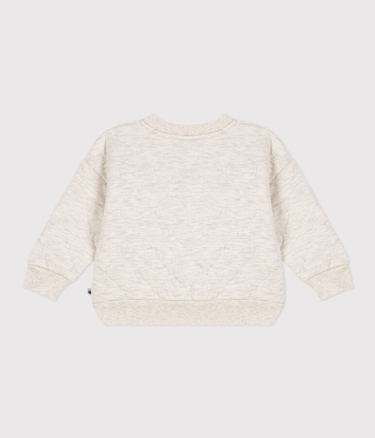 Babies'' Quilted Tube Knit Baseball Jacket beige