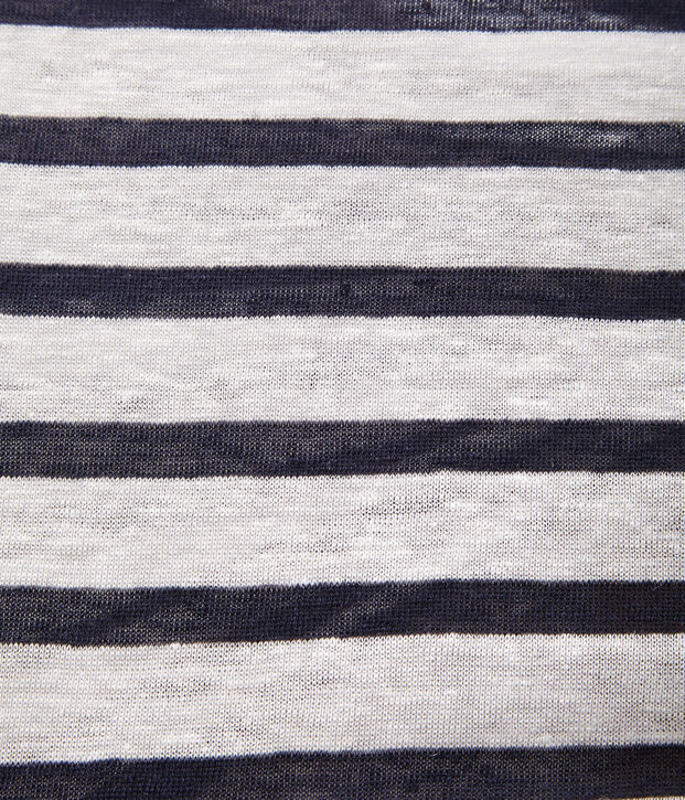 Women's linen sailor top white/blue