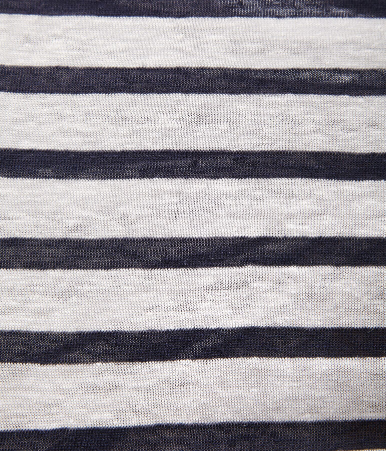 Women's linen sailor top white/blue