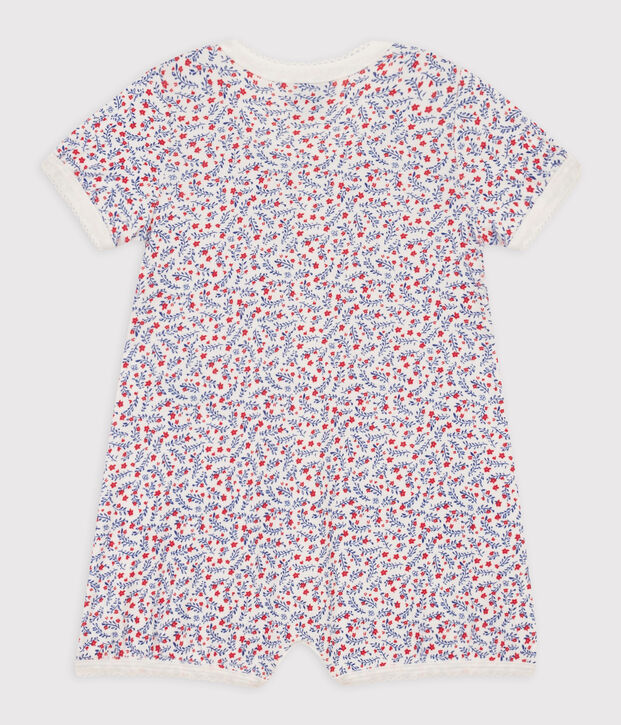 Babies' Floral Cotton Playsuit white/multicolor
