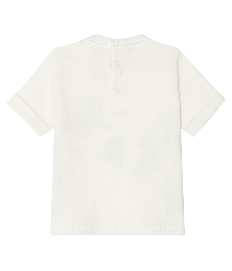 Short-sleeved T-shirt for baby boys MARSHMALLOW white