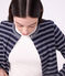 Women's stripy cotton cardigan blue/white