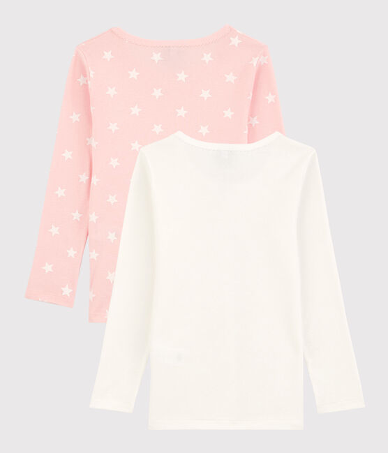Girls' Star Print Long-Sleeved Cotton T-Shirts - 2-Pack variante 1