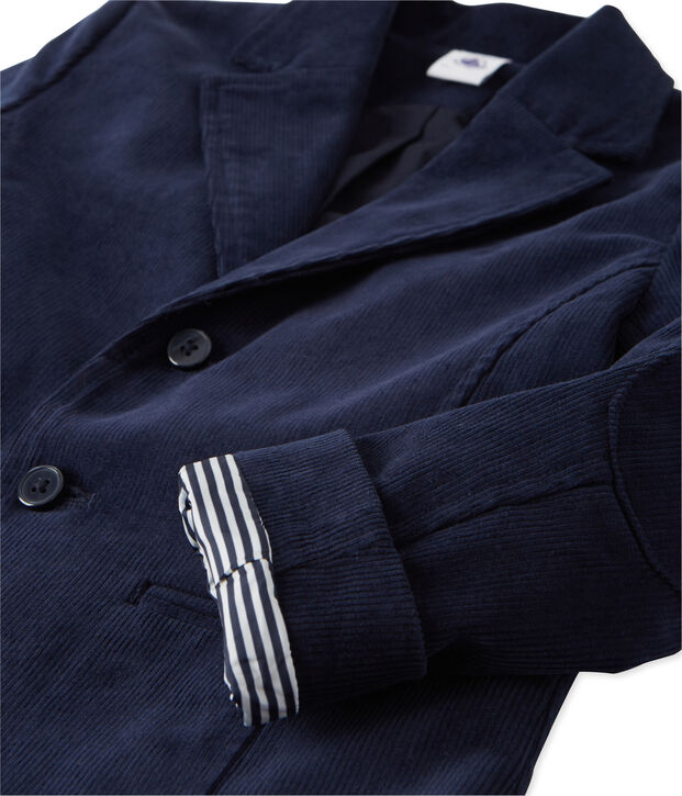 Boy's suit jacket in velours blue
