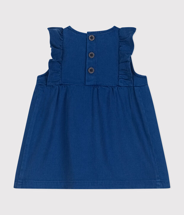 Babies' cotton/lyocell sleeveless dress blue