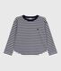Children's long-sleeved stripy cotton T-shirt