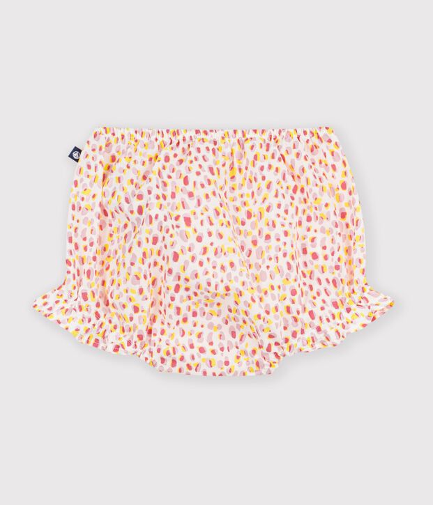 Babies' printed cotton bloomers white/multicolor