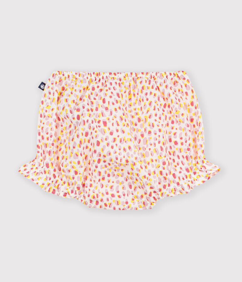 Babies' printed cotton bloomers white/multicolor