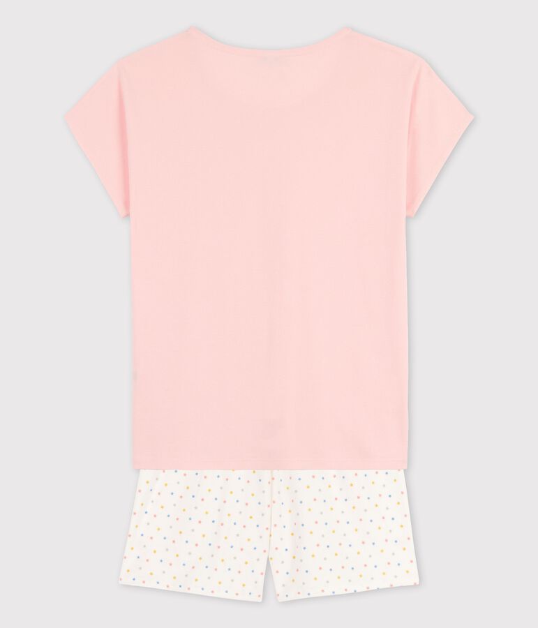 Girls' Pink Organic Cotton Short Pyjamas pink/multicolor