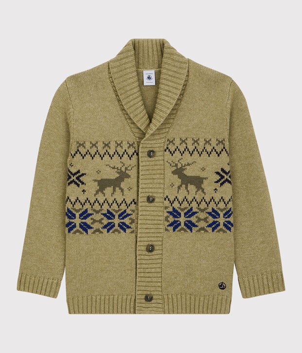 Boys' Wool/Cotton Cardigan beige/multicolor