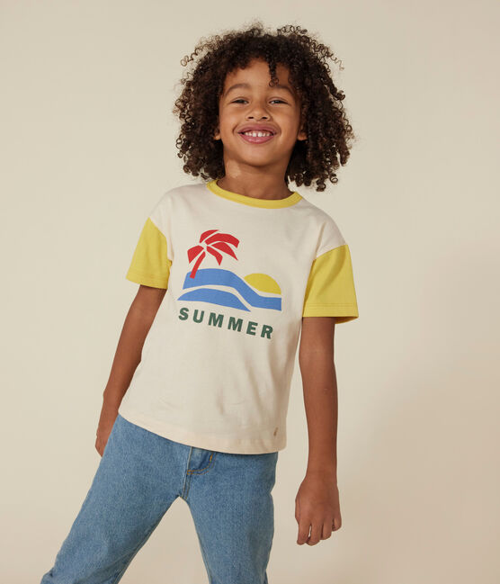 Boys' Printed Jersey T-shirt AVALANCHE yellow/NECTAR