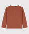 Boys' Long-Sleeved Cotton T-Shirt CINA brown