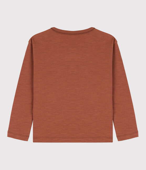 Boys' Long-Sleeved Cotton T-Shirt CINA brown