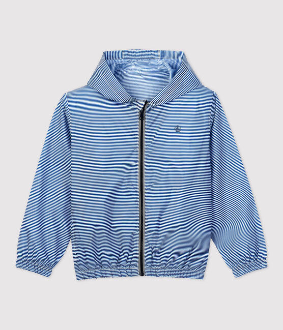Boys' Recycled Polyester Windbreaker SURF blue/MARSHMALLOW white