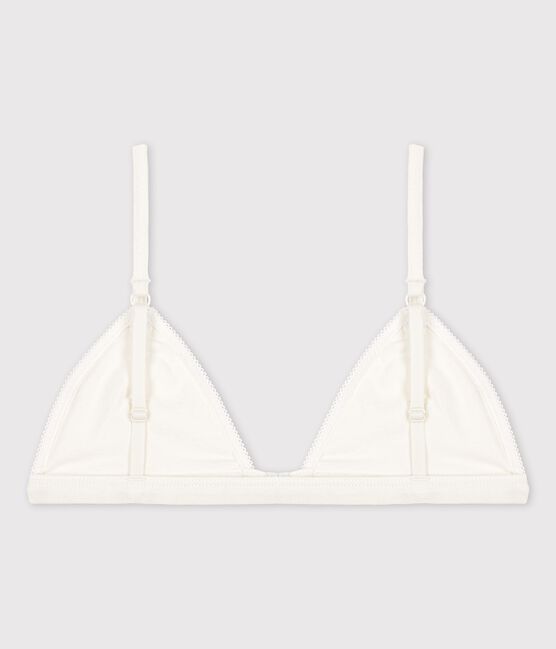 White Front Opening Organic Cotton and Elastane Bra ECUME white