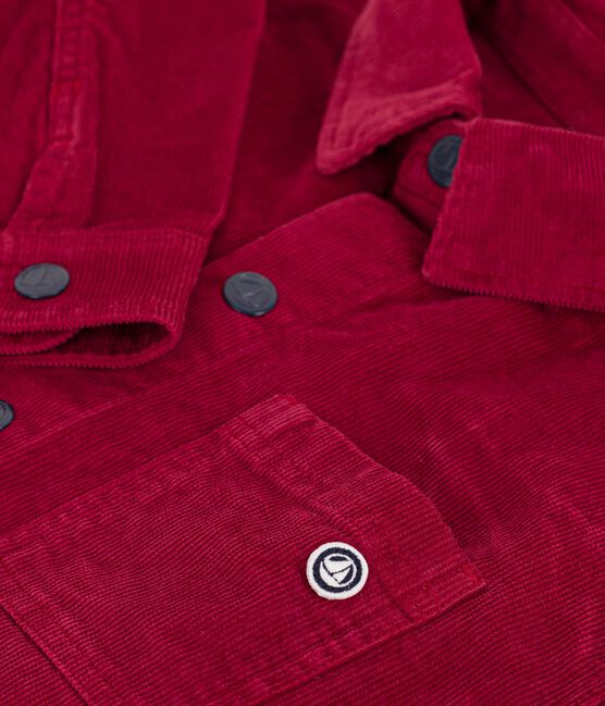 Children's plain corduroy shirt AMARANTE
