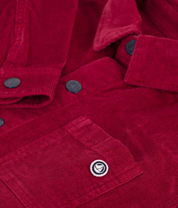 Children's plain corduroy shirt red