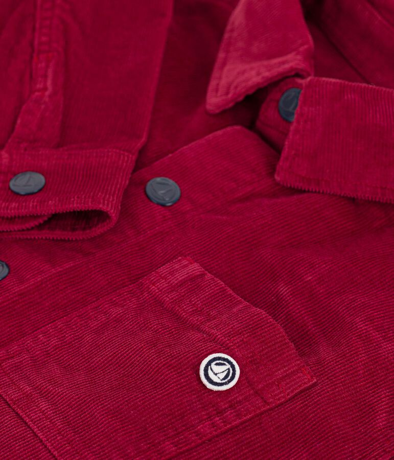 Children's plain corduroy shirt red
