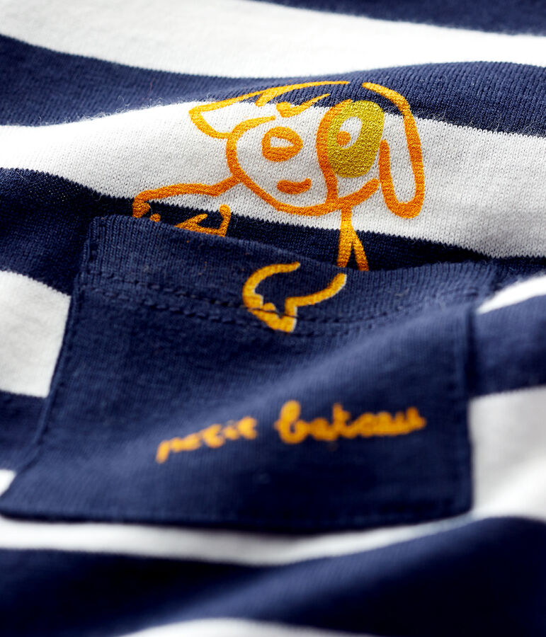 Baby Boys' Short-Sleeved Jersey T-Shirt blue/white