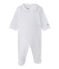 Baby girl's heart-print sleepsuit ECUME white/MEDIEVAL blue