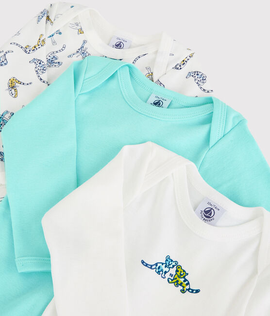 Babies' Panther Patterned Long-Sleeved Organic Cotton Bodysuits - 3-Pack variante 1