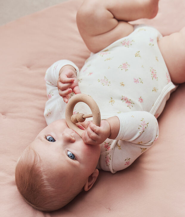 Pack of babies' long-sleeved printed cotton wrapover bodies multicolor