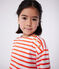 Children's long-sleeved stripy cotton dress FLEUR pink/SPICY