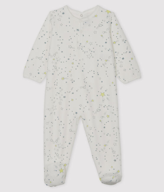 Babies' Velour Sleepsuit MARSHMALLOW white/MULTICO white