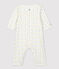 Babies' Footless Organic Cotton Bodyjama MARSHMALLOW white/MULTICO white