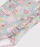 Babies' one-piece swimsuit with ruffles and a flower print. blue/multicolor