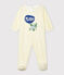 Babies' Ribbed Sleepsuit MARSHMALLOW white/SHINE yellow
