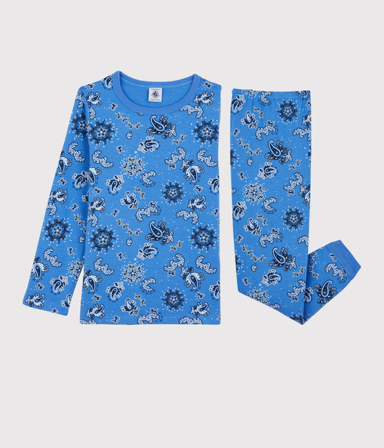 Unisex Bandanna Organic Cotton Pyjamas BRASIER blue/MULTICO white