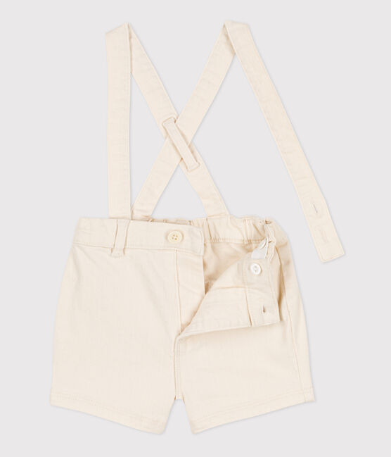 Babies' Denim Dungaree Shorts AVALANCHE Ecru