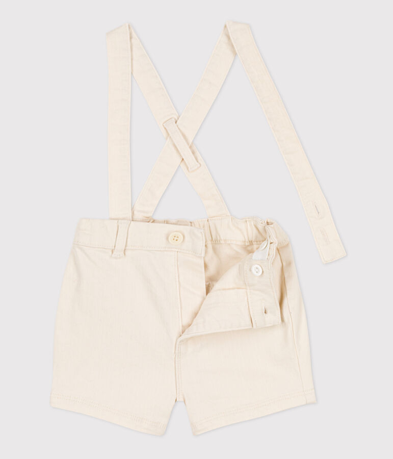 Babies' Denim Dungaree Shorts AVALANCHE Ecru