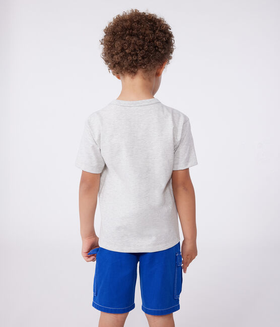 Children's short-sleeved printed cotton T-shirt BELUGA CHINE grey