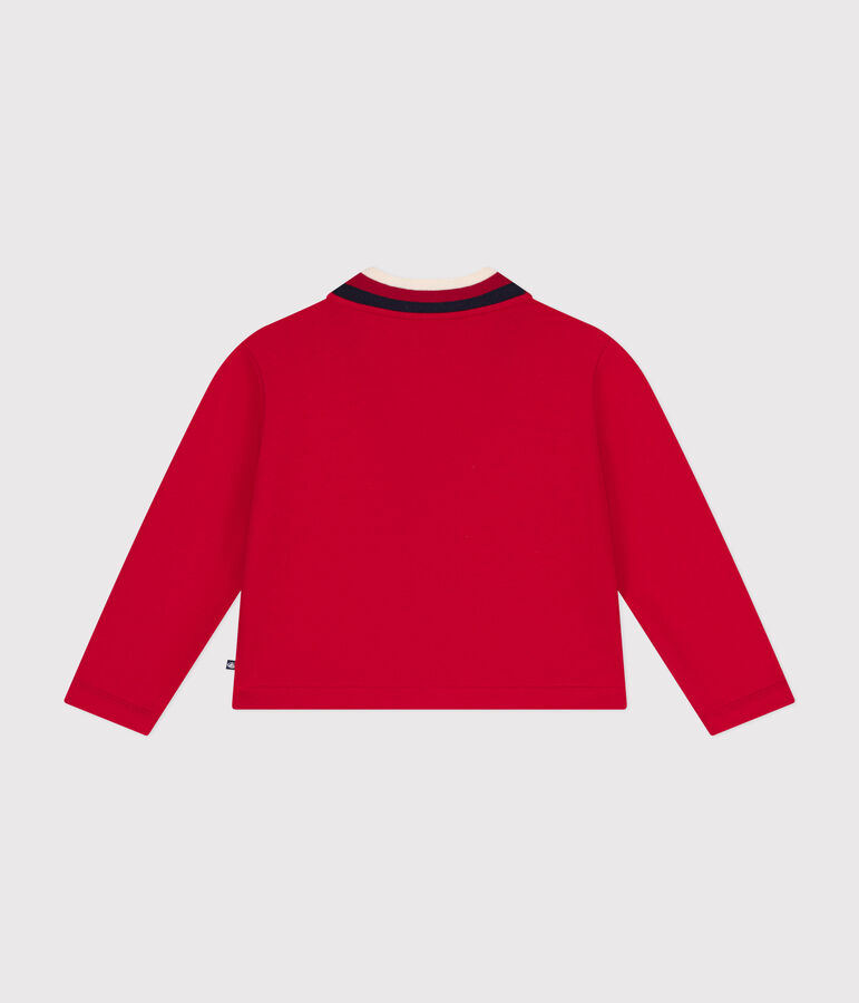 Boys' fleece cardigan red