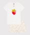 Children's short cotton pyjamas printed with fruit MARSHMALLOW white/MULTICO white