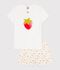 Children's short cotton pyjamas printed with fruit white/multicolor