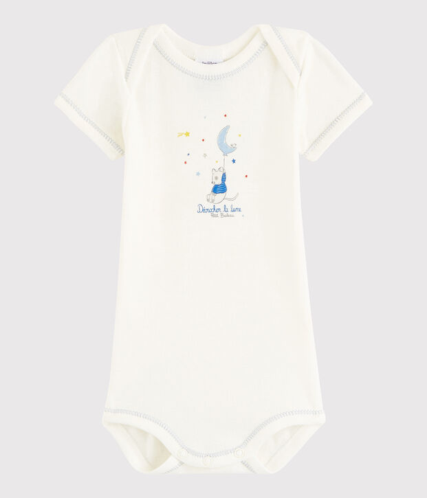 Baby Boys' Short-Sleeved Bodysuit Lait white