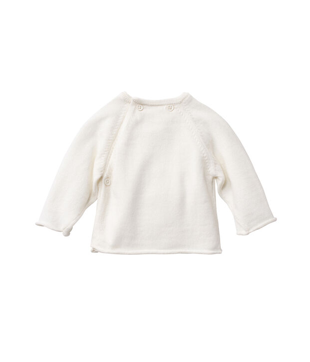 Baby top in wool and cotton white